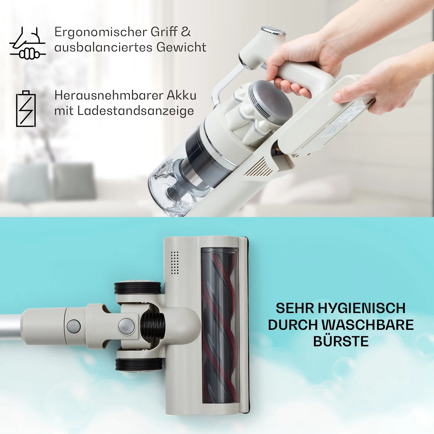 LARMA Staubsauger Kabellos Beutellos Akku 45 Min Laufzeit Max. LED 6 LARMA Staubsauger Kabellos Beutellos Akku 45 Min Laufzeit Max. LED – Bild 6