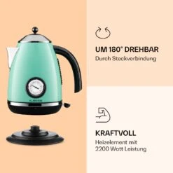 Aquavita Chalet Wasserkocher 1,7 Liter 2200 Watt Temperaturanzeige Edelstahl -Haushaltsgeräte Store 10040040 de 0003 logo