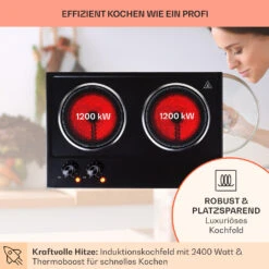 Ramsey Doppel-Kochfeld 2400W 11 Leistungsstufen Glaskeramik -Haushaltsgeräte Store 10040071 de 0003 usp