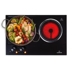 Ramsey Doppel-Kochfeld 2400W 11 Leistungsstufen Glaskeramik