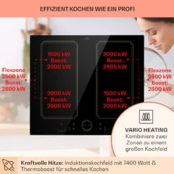 Victoria 4 Flex Induktionskochfeld Einbau 7000W 2 Flexzonen Timer 11 Victoria 4 Flex Induktionskochfeld Einbau 7000W 2 Flexzonen Timer -Haushaltsgeräte Store 10040201 de 0003 usp