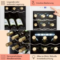 Shiraz 15 Slim Uno Weinkühlschrank 44l Touch-Bedienfeld 5-18°C 12 Shiraz 15 Slim Uno Weinkühlschrank 44l Touch-Bedienfeld 5-18°C -Haushaltsgeräte Store 10040214 de 0005 usp