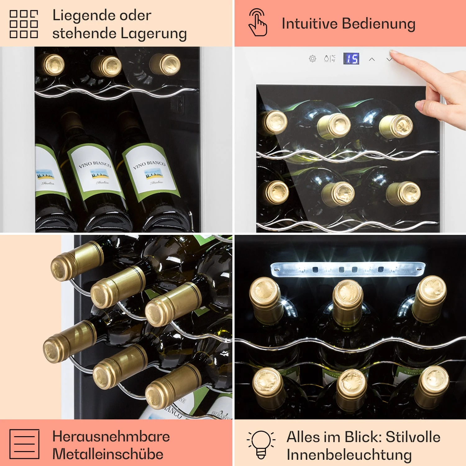 Shiraz 15 Slim Uno Weinkühlschrank 44l Touch-Bedienfeld 5-18°C 5 Shiraz 15 Slim Uno Weinkühlschrank 44l Touch-Bedienfeld 5-18°C – Bild 5