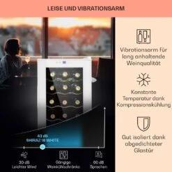 Shiraz 18 Slim Uno Weinkühlschrank 50l 18Fl Touch-Bedienfeld 5-18°C -Haushaltsgeräte Store 10040215 de 0004 usp
