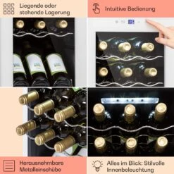 Shiraz 18 Slim Uno Weinkühlschrank 50l 18Fl Touch-Bedienfeld 5-18°C -Haushaltsgeräte Store 10040215 de 0005 usp