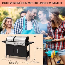 Kingsville 4.1 Kombigrill Gas + Kohle 13,7 KW 4+1 Brenner 14 Kingsville 4.1 Kombigrill Gas + Kohle 13,7 KW 4+1 Brenner -Haushaltsgeräte Store 10040271 de 0007 usp