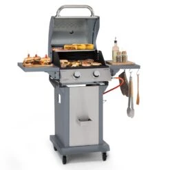 Lucifer 2 Gasgrill 2 X 3,6 KW Brenner 45x45cm Grill Edelstahl Mobil
