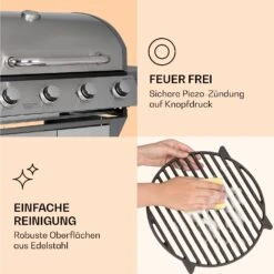 Lucifer 4 Gasgrill 4 X 3,6 KW Brenner 69x45cm Grill Edelstahl Mobil -Haushaltsgeräte Store 10040281 de 0007 logo