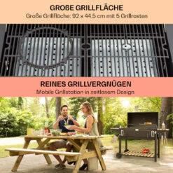 Aberdeen Double Holzkohlegrill Smoker Thermometer 2 Seitentische Mobil -Haushaltsgeräte Store 10040293 de 0004 usp