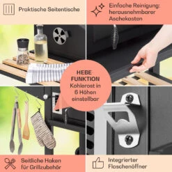 Aberdeen Double Holzkohlegrill Smoker Thermometer 2 Seitentische Mobil -Haushaltsgeräte Store 10040293 de 0006 usp