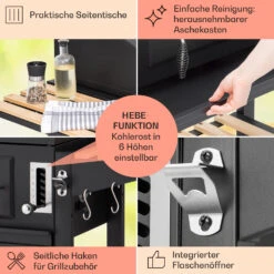Aberdeen Kombi-Grill Gas Kohle Smoker Thermometer 2 Seitentische Mobil -Haushaltsgeräte Store 10040294 de 0006 usp