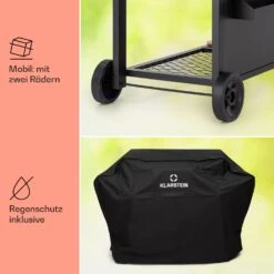 Aberdeen Kombi-Grill Gas Kohle Smoker Thermometer 2 Seitentische Mobil -Haushaltsgeräte Store 10040295 de 0009 usp