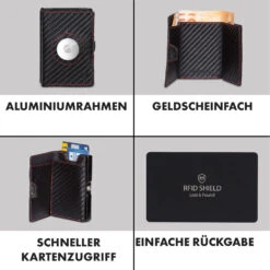 ZNAP Airtag Wallet 8 Karten Münzfach 9x1,5x6 Cm (BxHxT) RFID-Schutz -Haushaltsgeräte Store 10040309 de 0003 logo