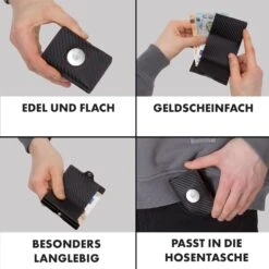 ZNAP Airtag Wallet 8 Karten Münzfach 9x1,5x6 Cm (BxHxT) RFID-Schutz -Haushaltsgeräte Store 10040309 de 0005 logo