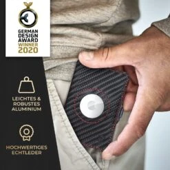 ZNAP Airtag Wallet 8 Karten Münzfach 9x1,5x6 Cm (BxHxT) RFID-Schutz -Haushaltsgeräte Store 10040309 de 0007 usp