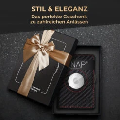 ZNAP Airtag Wallet 8 Karten Münzfach 9x1,5x6 Cm (BxHxT) RFID-Schutz -Haushaltsgeräte Store 10040309 de 0008 usp