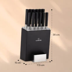 Kitano XL 13tlg. Messer-Set Mit Block 12 Messer Stahl Edler Holzblock -Haushaltsgeräte Store 10040323 yy 0007 dimensions