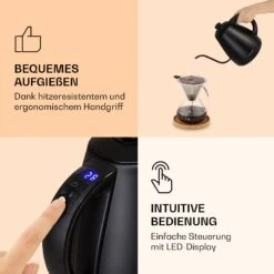 Garcon Wasserkocher 1L 2000W Warmhaltefunktion Schwanenhals Edelstahl -Haushaltsgeräte Store 10040347 de 0005 logo