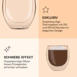 DUOS Jumbo Doppelwandiges Glas | Thermoglas | 2 X 310 Ml & 410 Ml | Trinkglas | Espressoglas, Teeglas, Shotglas | Für Heiße Und Kalte Getränke | Borosilikatglas| Hitze- Und Kältebeständig | Handgemacht | Spülmaschinenfest | Schwebe-Effekt 10 DUOS Jumbo Doppelwandiges Glas | Thermoglas | 2 X 310 Ml & 410 Ml | Trinkglas | Espressoglas, Teeglas, Shotglas | Für Heiße Und Kalte Getränke | Borosilikatglas| Hitze- Und Kältebeständig | Handgemacht | Spülmaschinenfest | Schwebe-Effekt -Haushaltsgeräte Store 10040369 de 0005 logo