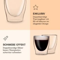 DUOS Doppelwandiges Glas 80 Ml Trinkglas Espresso Borosilikatglas -Haushaltsgeräte Store 10040370 de 0006 logo