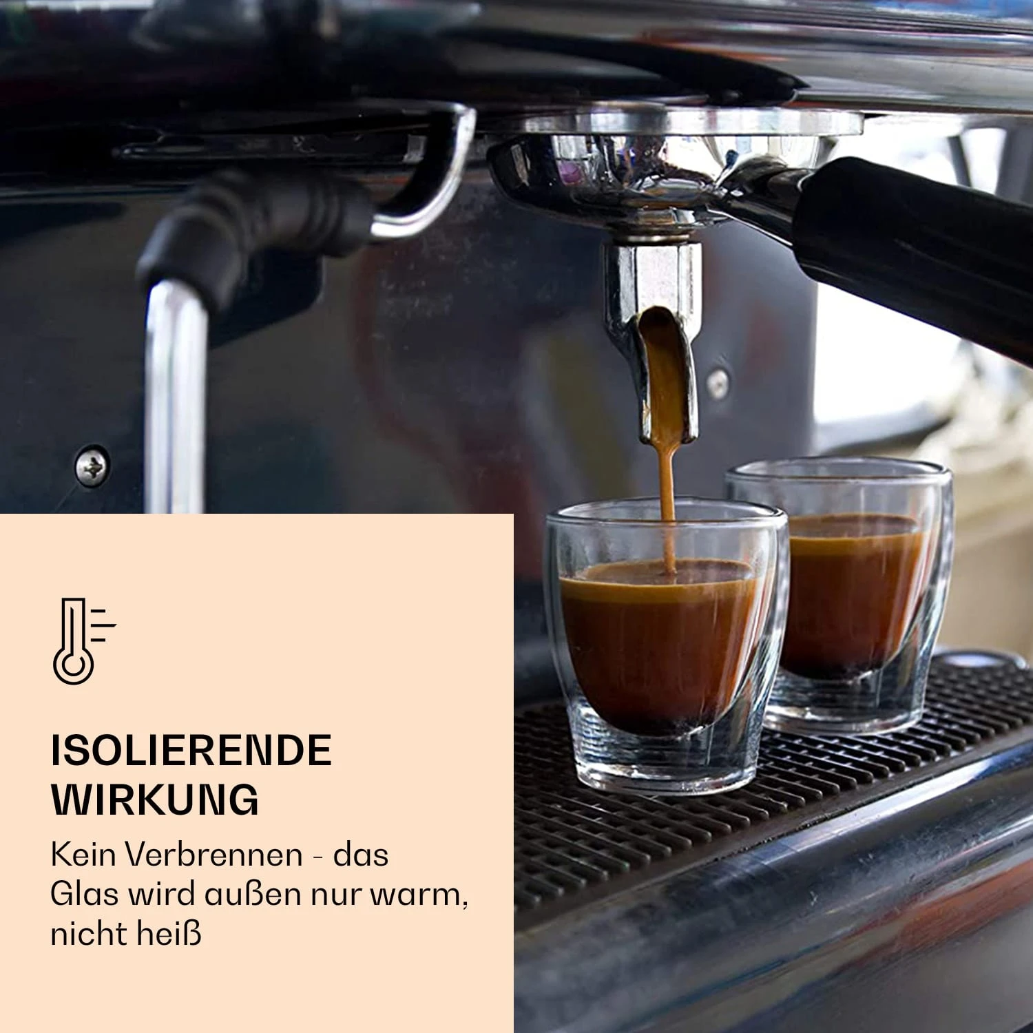 DUOS Doppelwandiges Glas 200 Ml Thermofunktion Inkl. Edelstahl-Löffel 2 DUOS Doppelwandiges Glas 200 Ml Thermofunktion Inkl. Edelstahl-Löffel – Bild 2