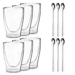DUOS Doppelwandiges Glas 310 Ml Thermofunktion Inkl. Edelstahl-Löffel