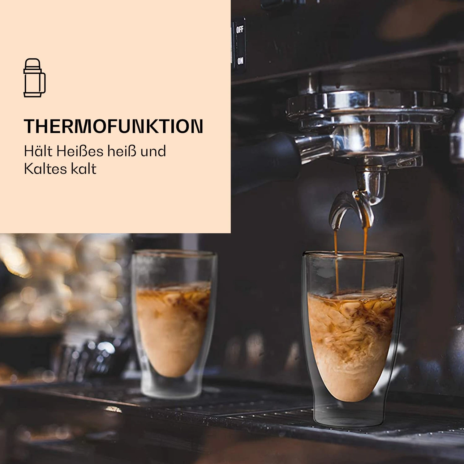 DUOS Doppelwandiges Glas 400 Ml Thermofunktion Inkl. Edelstahl-Löffel 4 DUOS Doppelwandiges Glas 400 Ml Thermofunktion Inkl. Edelstahl-Löffel – Bild 4