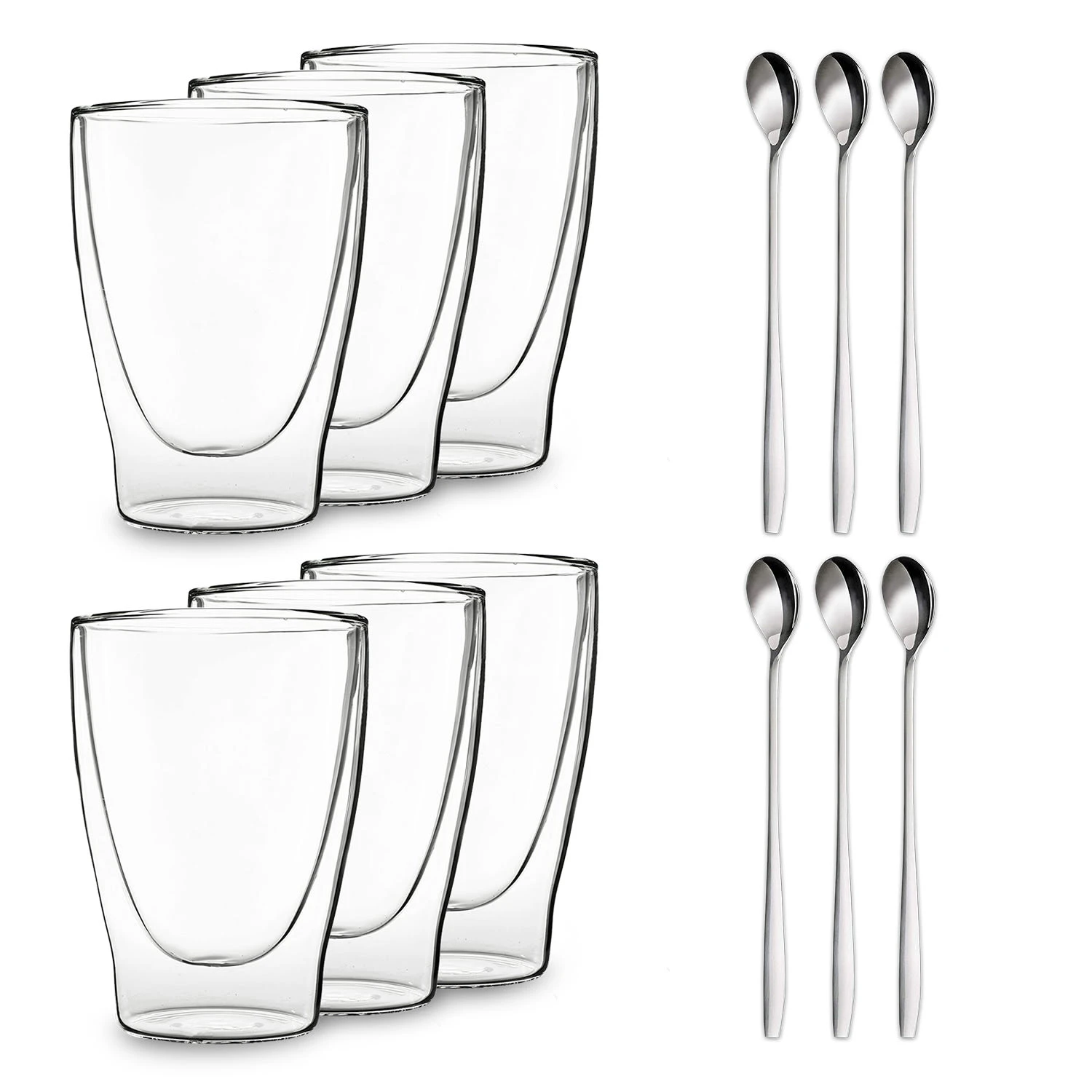 DUOS Doppelwandiges Glas 400 Ml Thermofunktion Inkl. Edelstahl-Löffel 1 DUOS Doppelwandiges Glas 400 Ml Thermofunktion Inkl. Edelstahl-Löffel