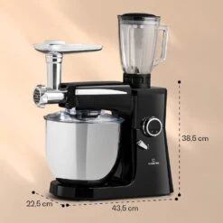 Renata Rossa Küchenmaschine 3-in-1 2000W 2,7PS 5Ltr Edelstahl BPA-frei 15 Renata Rossa Küchenmaschine 3-in-1 2000W 2,7PS 5Ltr Edelstahl BPA-frei -Haushaltsgeräte Store 10040500 yy 0008 dimensions