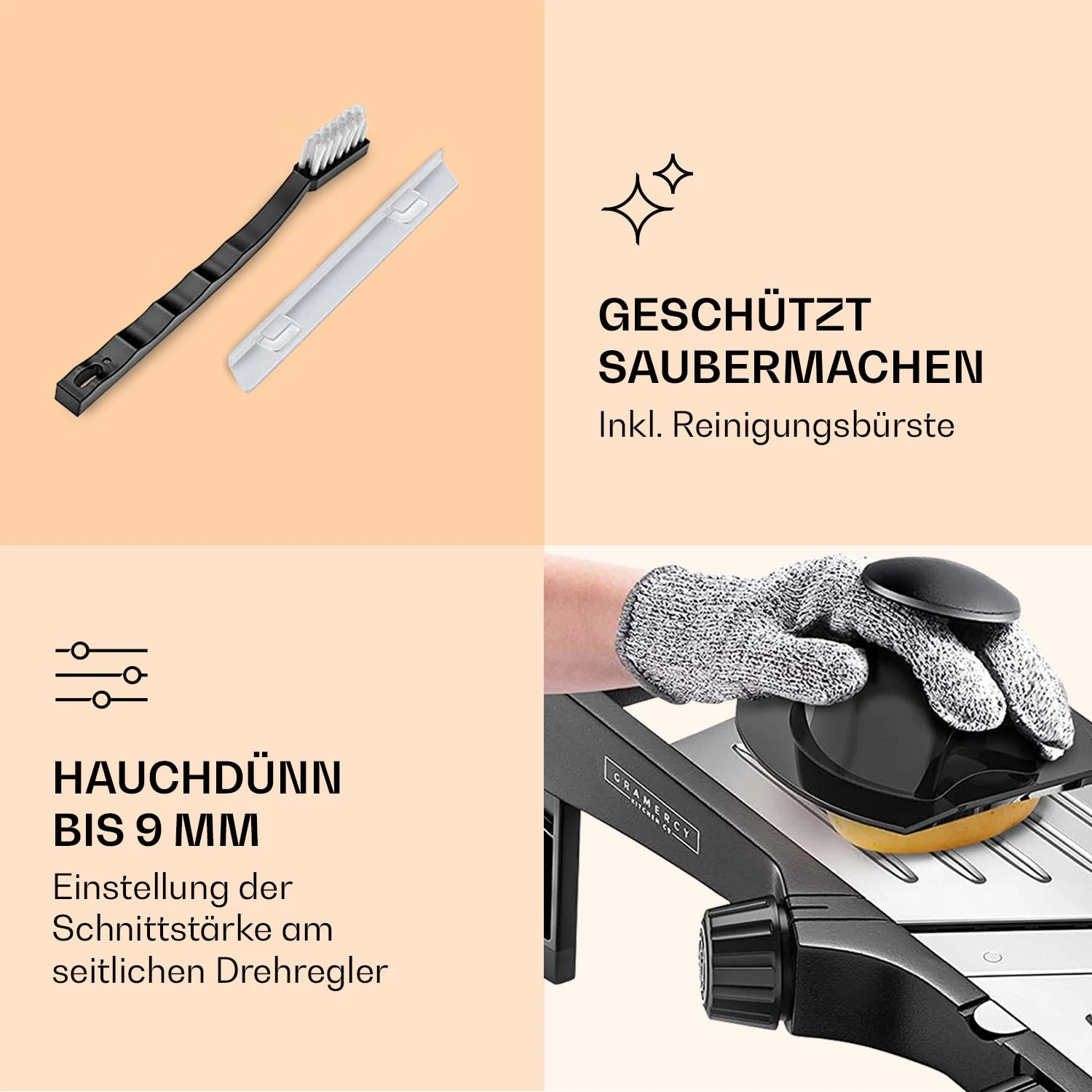 Mandoline Küchenhobel Inkl. Wellenschnitt Edelstahl 1 Bis 9 Mm Julienne-Schneider 4 Mandoline Küchenhobel Inkl. Wellenschnitt Edelstahl 1 Bis 9 Mm Julienne-Schneider – Bild 4
