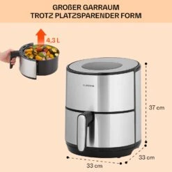 Klarstein Crisp-Pro 4,3L Air Fry Stainless Steel -Haushaltsgeräte Store 10041145 de 0006 logo