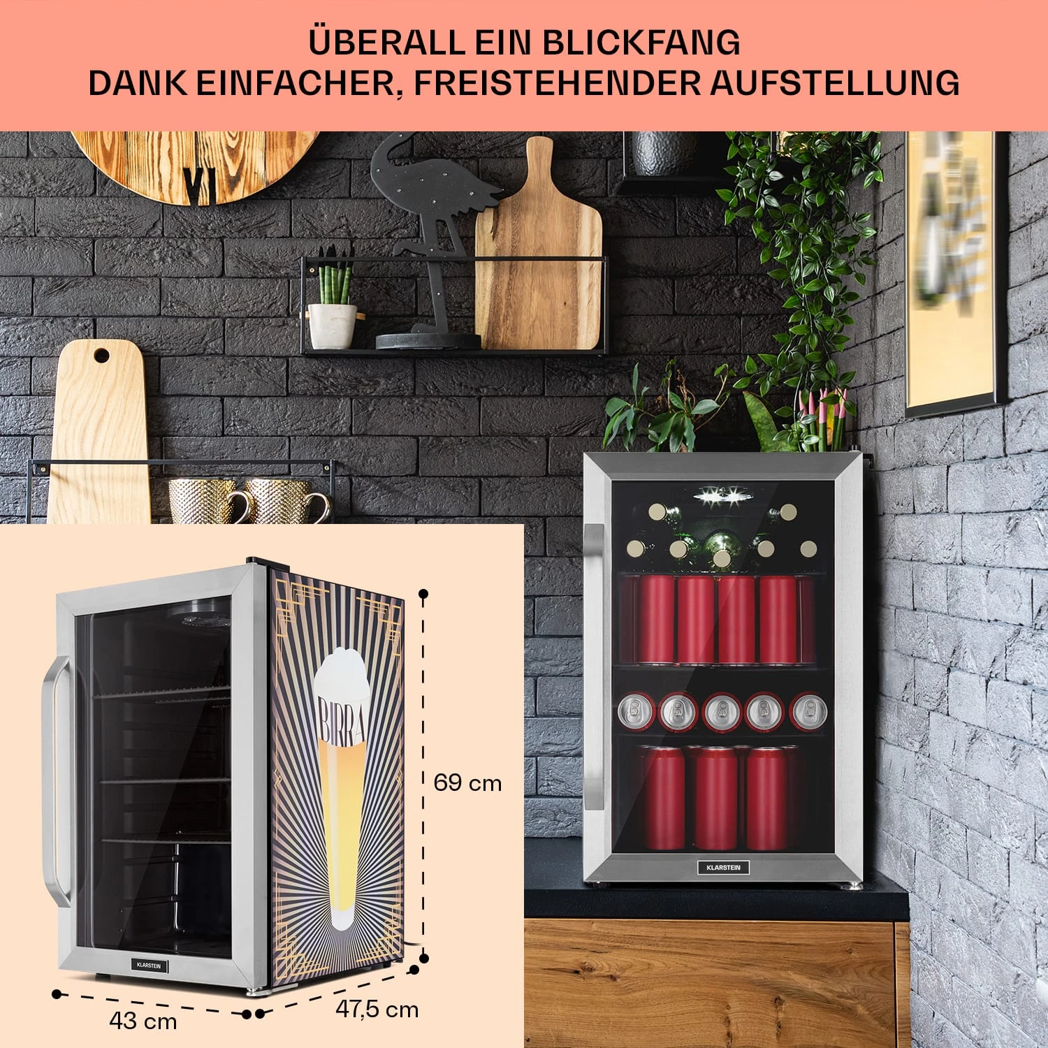 Beersafe 70 Birra Edition Kühlschrank 70 Ltr 3 Böden Glastür Edelstahl 7 Beersafe 70 Birra Edition Kühlschrank 70 Ltr 3 Böden Glastür Edelstahl – Bild 7