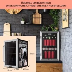 Beersafe 70 Craft Beer Edition Kühlschrank 70 Liter Glastür Edelstahl -Haushaltsgeräte Store 10041181 de 0007 usp