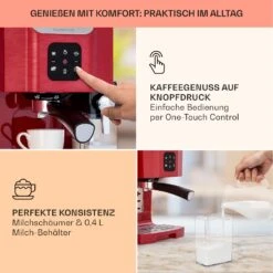 BellaVita Kaffeemaschine 3-in-1 1450 W 20 Bar Milchschäumer -Haushaltsgeräte Store 10041240 de 0003 usp