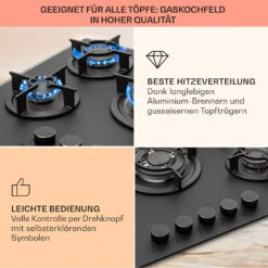 Firetale Gaskochfeld 5-flammig 70 Cm Aluminium-Brenner Inkl. Schlauch Und Druckminderer 12 Firetale Gaskochfeld 5-flammig 70 Cm Aluminium-Brenner Inkl. Schlauch Und Druckminderer -Haushaltsgeräte Store 10041300 de 0004 usp