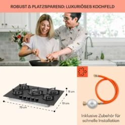 Firetale Gaskochfeld 5-flammig 70 Cm Aluminium-Brenner Inkl. Schlauch Und Druckminderer 14 Firetale Gaskochfeld 5-flammig 70 Cm Aluminium-Brenner Inkl. Schlauch Und Druckminderer -Haushaltsgeräte Store 10041300 de 0006 usp