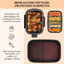 Combo Air Grill-Heißluftfritteuse 5 Programme 1500 Watt 4,5 L Grillkorb 2,5 L Frittierkorb -Haushaltsgeräte Store 10041330 de 0004 usp