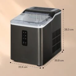 Albaron Supreme Eiswürfelmaschine Bullet 12kg/24h 1,5 Ltr Edelstahl -Haushaltsgeräte Store 10041360 yy 0007 dimensions