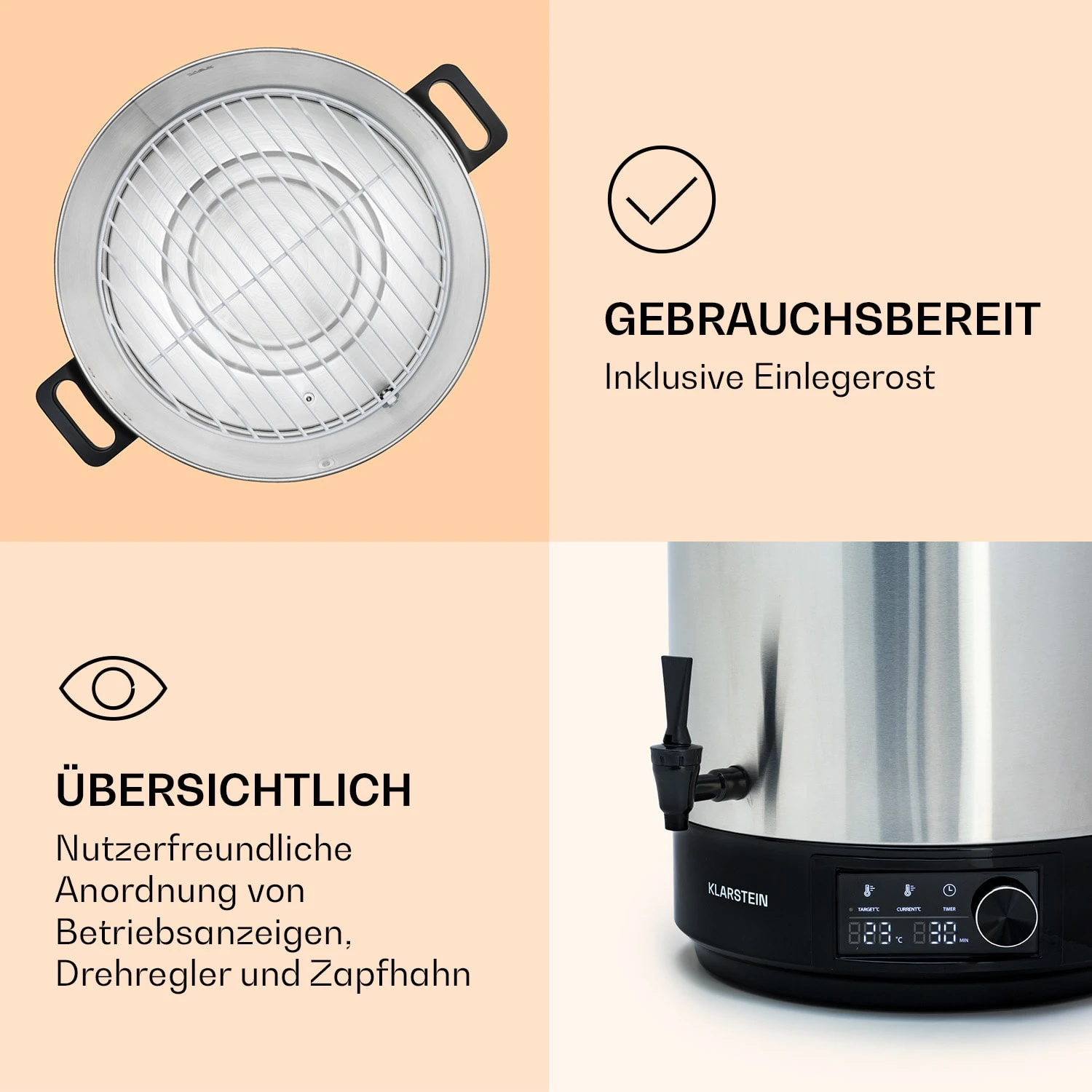 Abbey 60 Einkochautomat Getränkespender 60L 100°C 180min Edelstahl 6 Abbey 60 Einkochautomat Getränkespender 60L 100°C 180min Edelstahl – Bild 6