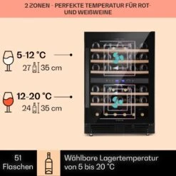 Vinovilla 50 Duo Zweizonen-Weinkühlschrank 53l 17 Fl. 3-Farben Glastür -Haushaltsgeräte Store 10041899 de 0003 usp