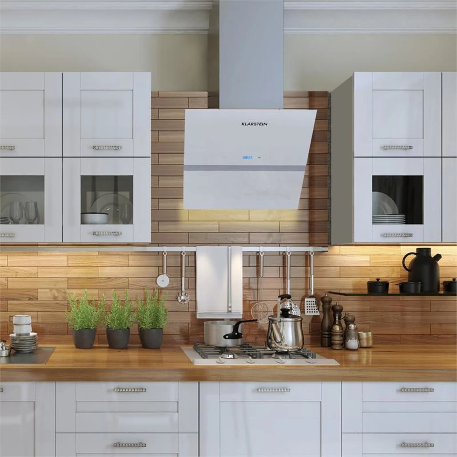 Aurea VII Dunstabzugshaube Umluftset 60cm Aktivkohlefilter Weiß 3 Aurea VII Dunstabzugshaube Umluftset 60cm Aktivkohlefilter Weiß – Bild 3