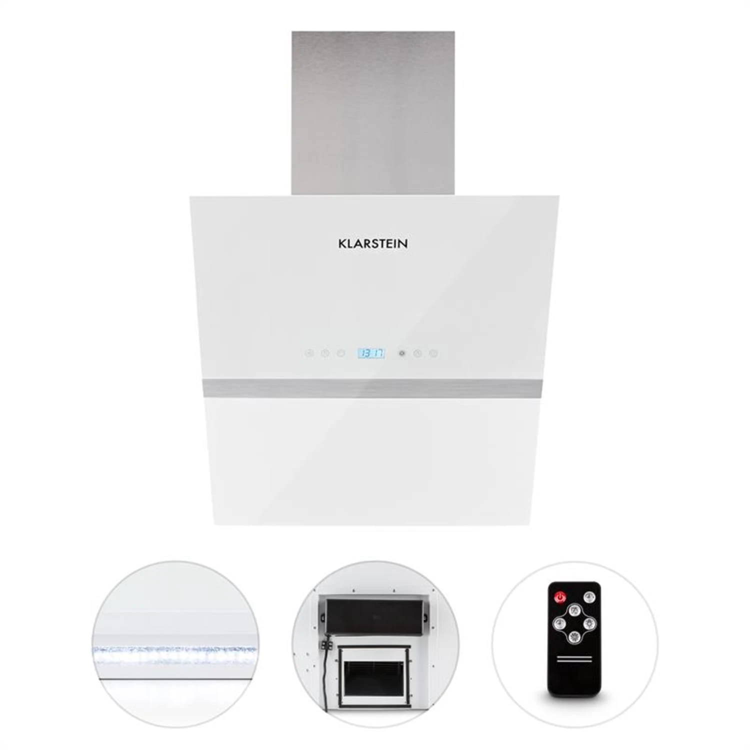 Aurea VII Dunstabzugshaube Umluftset 60cm Aktivkohlefilter Weiß 4 Aurea VII Dunstabzugshaube Umluftset 60cm Aktivkohlefilter Weiß – Bild 4