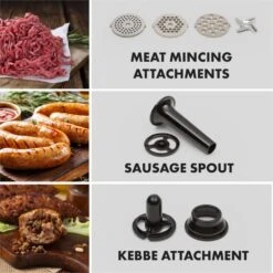 Curve Plus Küchenmaschinen-Set | 5l | 4-in-1 Fleischwolf | Silber -Haushaltsgeräte Store 60002330 yy 0003 logo Klarstein Curve Plus Kuechenmaschinen Set silber