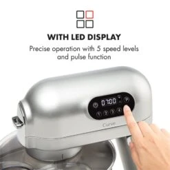 Curve Plus Küchenmaschinen-Set | 5l | 4-in-1 Fleischwolf | Silber -Haushaltsgeräte Store 60002330 yy 0005 logo Klarstein Curve Plus Kuechenmaschinen Set silber