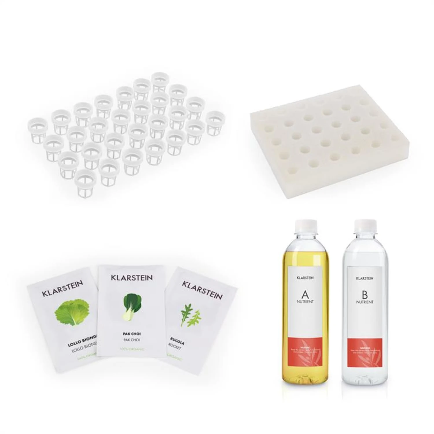 GrowIt Refill Kit Salad Pflanzschwamm 28 Pflanzkörbe Salad-Seeds Nährlösung 1 GrowIt Refill Kit Salad Pflanzschwamm 28 Pflanzkörbe Salad-Seeds Nährlösung