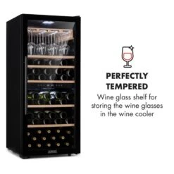 Barossa 102 Duo Weinkühlschrank-Set 2 Zonen 102 Fl. Weinglasregal -Haushaltsgeräte Store 60002419 yy 0009 logo Klarstein Barossa 102D Weinglas Regal Echtholz