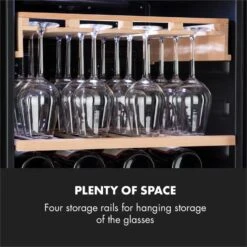 Barossa 102 Duo Weinkühlschrank-Set 2 Zonen 102 Fl. Weinglasregal -Haushaltsgeräte Store 60002419 yy 0010 logo Klarstein Barossa 102D Weinglas Regal Echtholz