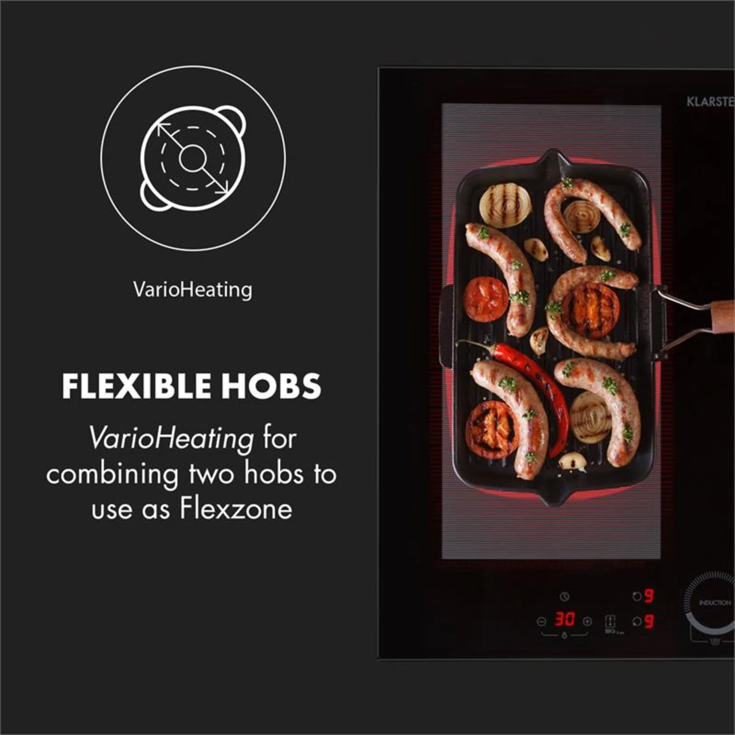 Kalahari Delicatessa Einbau-Ofen-Set Induktion 7000W 68Ltr Schwarz Edelstahl 8 Kalahari Delicatessa Einbau-Ofen-Set Induktion 7000W 68Ltr Schwarz Edelstahl – Bild 8