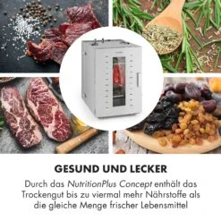 Master Jerky 16 Dörrautomat + Fleischhaken Set 1500W 40-90 °C 15h-Timer Edelstahl Silber -Haushaltsgeräte Store 60002668 de 0005 logo